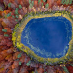 Aerial photograph of a lake - a mandala